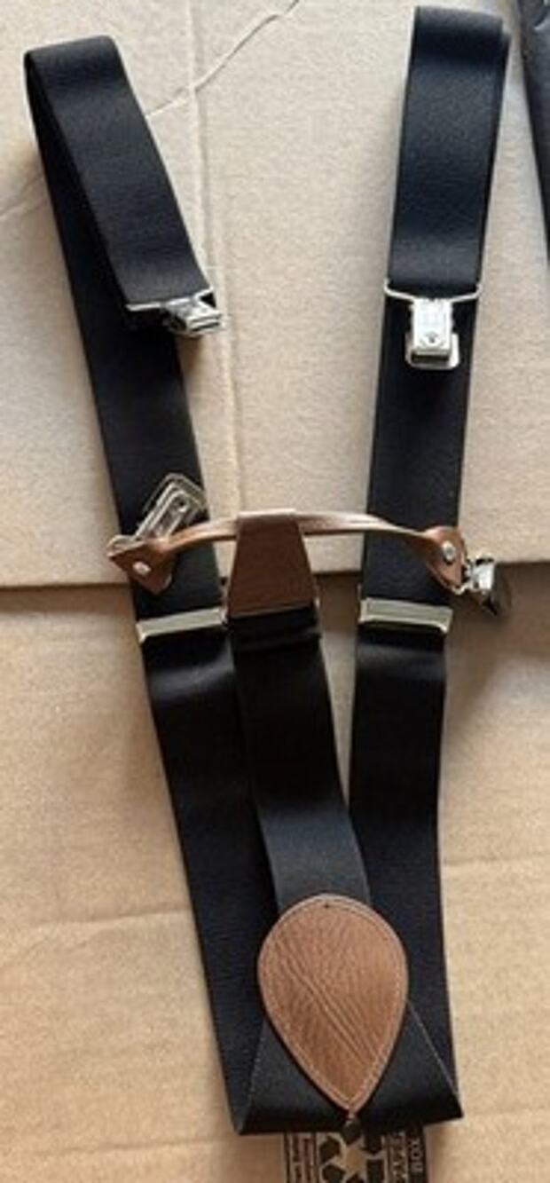 MensClip on Suspenders Black / Brown Adjustable New